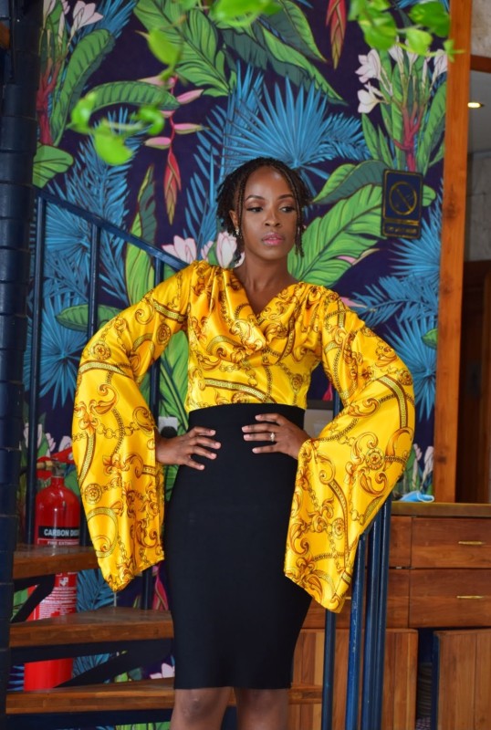 ANGEL WINGS BLOUSE - MUSTARD COLOR